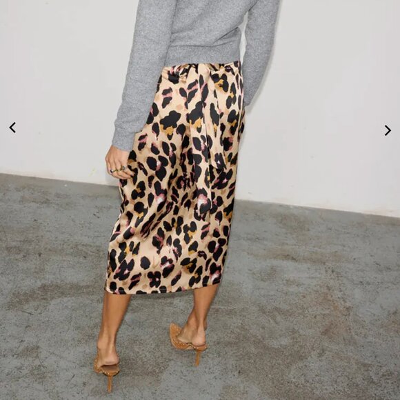 Never Fully Dressed Brown Leopard Jaspre Wrap Skirt - S - Picture 2 of 10